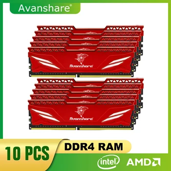 10vnt Avanshare DDR4 RAM 4GB 8GB 16GB 32GB 2400MHz 2666MHz 3200MHz Atmintis Memoria Darbalaukio Dimm Aukštos Suderinama Su Šilumos Kriaukle