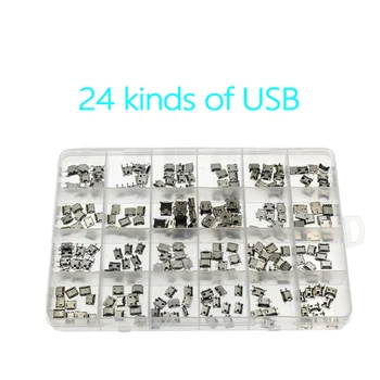 1box USB Jungtis 5-Pin Mobiliųjų Tablet GPS Micro USB Female Jungtis 24 Modeliai Įkrovimo lizdas