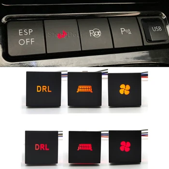 1PC Automobilio LED DRL Šviesos Pakavimo Radarų Galios On Off Kamera, Muzikos Įjungti paspauskite Mygtuką 