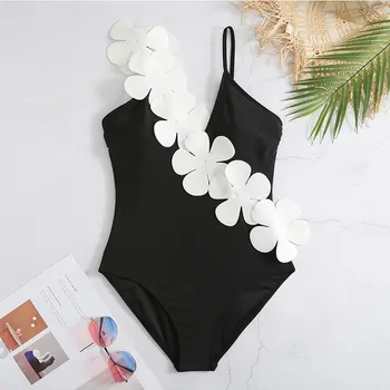 2024 m. Naujas Dizainas 3D Gėlių vientisi maudymosi Kostiumėliai, Maudymosi Kostiumą, Moterims Vasaros Paplūdimio Moterų Seksualus maudymosi kostiumėlį Monokini
