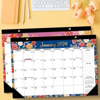 2024 M. Sieninis Kalendorius Kūrybos 18 Mėnesių Anglų Didelis Kalendorius Paprastas Stalas Biuro Reikmenys Moterų, Vyrų Dienos Darbotvarkę Organizatorius