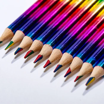 3Pcs Popierius Rainbow Pieštukai 4 Spalva 1 Gradientas, Spalvotieji pieštukai, Rašymo Reikmenys Mokyklų ir Biuro Reikmenys, Rašymo ir Dažymas