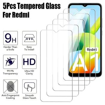 5vnt Grūdintas Stiklas Xiaomi Redmi 10A, 10C 12C A1 A2 Plus Screen Protector Redmi 10 Pastaba Pro Max 11 12 11T 12T Apsauginės Plėvelės