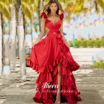 Aileen Ilgai Prabangių Vakarinių Suknelių 2024 Maivymasis Oficialų Suknelė Šalies Vakarą Elegantiška Prabanga Įžymybė Red Backless Kamuolys Suknelė Prom