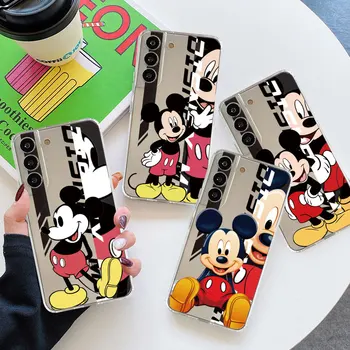 Animacinių filmų Mickey Mouse Aiškiai Samsung Galaxy S22 S23 S20 FE S21 S10 S9 Plus 20 Pastaba Ultra 10 Lite 9 Minkštos TPU Telefono Rubisafe