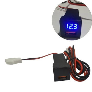 Automobilinis USB Įkroviklis, dėžutė Su LED Skaitmeninis Ekranas Voltmeter Toyota KS 3.0 Greitai Įkrauti