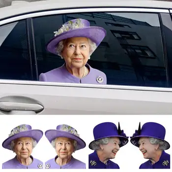 Automobilių Lipdukas Karalienė Elžbieta Universalus Stiliaus 3D Lipdukai Automobilio Langą tvirtai laikosi Važiuoti Lipdukas Auto Išorės Apdailos Reikmenys