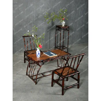 Bambuko Maža Kėdė Arbatos Stalo, Stačiakampio formos Stalas-Kėdė Nustatyti Du-Asmuo, arbatinėje 