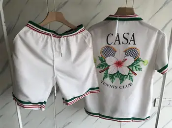 CAS Kasablanka Marškinėliai Vyrams Moterų Teniso Cherry Blossom Trumpas Rankovės Viršuje Tee Marškinėliai