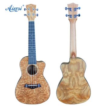 Didmeninė Aiersi gamyklos Užsakymą OEM, ODM prekės ženklo 23 colių Dygsniuotas Pelenų Ukulėle Koncertas Ukelele havajų gitara, muzikos instrumentų