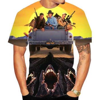 Drebulys 3D Atspausdintas Marškinėliai Vyrams Mados Siaubo Filmas Graboid Monstras Vaikų marškinėliai, Drabužių, Negabaritinių Prarasti Unisex Viršūnės