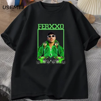 Feid Ferxxo T-Shirt Vyrai Po Žeme Feid Merch Marškinėlius Unisex Medvilnės Trumpomis Rankovėmis Marškinėliai Reperis Mens Drabužius Harajuku Streetwear