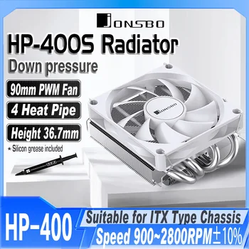 Jonsbo HP-400S 4 Heat Pipe CPU Cooler Žemyn Slėgio Radiatorius 90mm PWM 4Pin Temperatūros Kontrolės Ventiliatoriaus už ITX PC Atveju