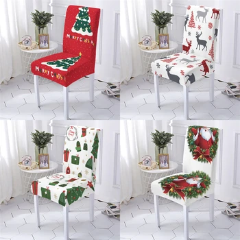 Kalėdų Stiliaus Kėdė Padengti Elastinga Kėdės Apima Valgomojo Kėdės Kalėdų Eglutės Modelio Baro Kėdė Padengti Namų Stuhlbezug