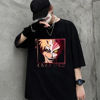 Karšto Manga Bleach Kurosaki Ichigo T-Shirt Tees Viršų