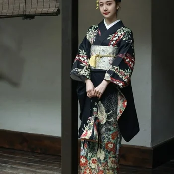 Kimono Moterų Oficialų Suknelė Tradicinė Derliaus Vibracijos Rankovėmis Japonų Stiliaus Drabužius Ilgai Tradicinių Kimono