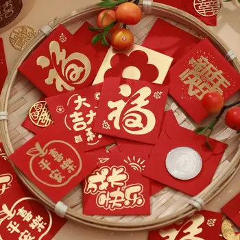 Kinijos Mini Raudoną Voką Kūrybos Hongbao Naujųjų Metų Pavasario Šventė Pasisekė Pinigų Kišenėje Gimtadienio Tuoktis Dovana Wrap Raudona Krepšiai 10VNT