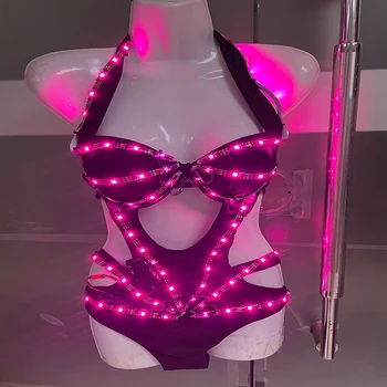 Kostiumas LED Šviesos ir LED Pikselių Kostiumas / Bikini led šviesos Džiazo Baras Ds Naujas Seksualus Kostiumas naktinis klubas Gogo Kostiumas