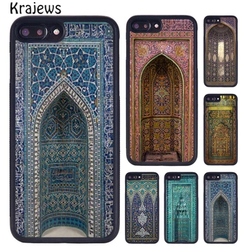 Krajews Musulmonų Islamo Mihrab Turkija Guminis Telefono dėklas Skirtas iPhone SE2020 15 14 XR XS 11 12 mini Pro 13 MAX 7 8 Plius