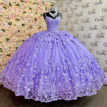 Levandų Quinceanera Suknelės 2024 Merginos Gimtadienio Oficialią Suknelės Kamuolys Suknelė Vestidos De 15 Anos Saldus 15 16 Princesė Praleisti