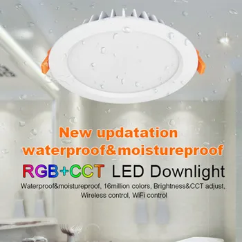 Mi Šviesos AC85V-265V 2.4 G RGB+BMT 15W Pritemdomi LED Downlight Vandeniui IP54 Turas Reccessed Šviesos Vielos Wifi Kontrolės Vonios kambarys