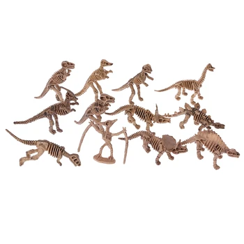 Modeliavimo Dinozaurų Skeleto Modelių, 12pcs/set 3D Dėlionė Skaičiai Ornamentu Tiekimo