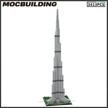 Modernus Miestas Portretų Architektūros Burj Khalifa SS Blokai 1:800 Masto Dangoraižio Modelio 