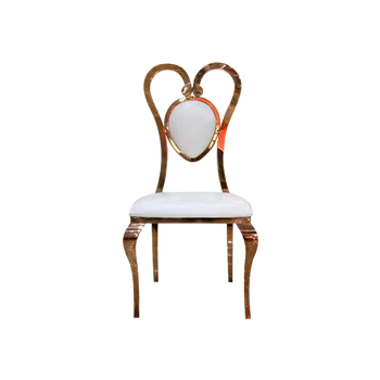 Modernus Nordic širdies formos nerūdijančio plieno rėmelis Pu odos sėdynės pagalvėlė aukso balta vestuvių puotą kėdė gamyklos didmeninės