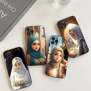 Musulmonų arabų Hijab Mergina, Telefono dėklas Skirtas iPhone 14 11 12 13 Mini Pro XS Max Padengti 6 7 8 Plus X XR SE 2020 Funda Shell