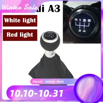 nauja LED shift elektroninių perjungimo rankena, mechaninė pavarų dėžė AUDI A3 S3 Baltos ir raudonos šviesos