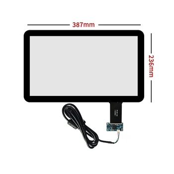 Naujas 15.6 colių 387X236mm Capacitive Touch Screen + USB Kontrolės Kortelę, Plug and Play