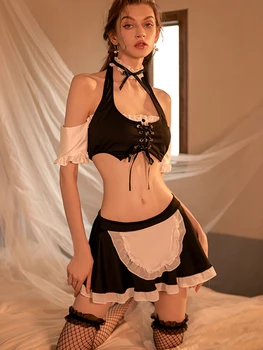 Naujas Modelis Įdomus Moteriškas Apatinis Trikotažas, Seksualus Nėriniai Tarnaitė Suknelė Laukinių Grynas Noras Viliojanti Vienodas Naktinis Klubas Vaidmenų Aistringas Rinkinys