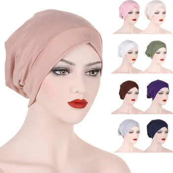 Naujas Musulmonišką Hidžabą Turbaną Moterų Chemo Bžūp Satino Pamušalu Beanies Miegą Miegoti Miega Bonnat Skrybėlę, Plaukų Slinkimas, Galvos Apdangalai, Turbante Mujer