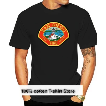 Naujas, San Diego, Kalifornijos Ugniagesiai Gaisro Departamentas karinio jūrų Laivyno 100% Medvilnės, trumpomis Rankovėmis O-Kaklo Viršūnes Hip-Hop marškinėliai
