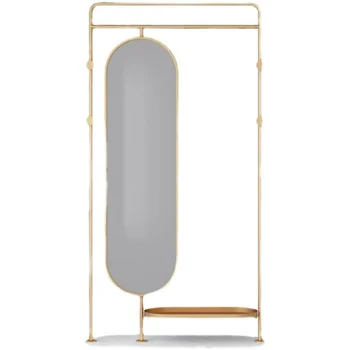 Nordic light luxury viso kūno montavimo grindų iki lubų veidrodėliai daugiafunkcinis sukasi veidrodis kailis stovas