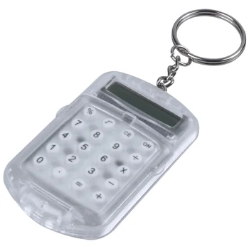 Skaidraus Plastiko Korpusas, 8 Skaitmenų Elektroninių Mini Skaičiuoklė w Keychain