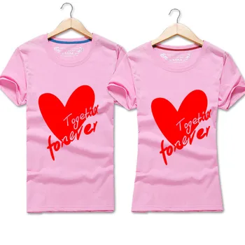Spausdinti širdies pora marškinėliai mėgėjams vyrai moterys tee vyro ir žmonos šeimos drabužius femme lady Valentinas 2019 m. vasaros