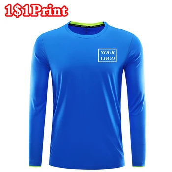 Sporto greitas džiovinimas long rankovėmis marškinėliai pagal individualų logotipu vyrų ir moterų kvėpuojantis komanda vienodą siuvinėjimo