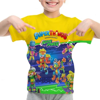 Superzings Neon Galia 3D Print T-shirt Berniukų, Mergaičių Marškinėliai Vaikams Drabužių Žaidimas Serie 11 Marškinėlius Vaikų Animacinių filmų Topai Tees Camiseta