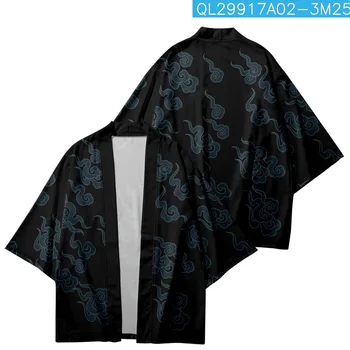 Tradicinis Cosplay Haori Mados Atsitiktinis Spausdinti Megztinis Kimono Harajuku Moterys Vyrai Yukata Japonijos Streetwear