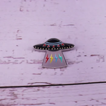 UFO emalio pin svetimų vietos ženklelis astronomijos įdomus dekoras