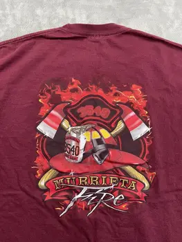 Ugniagesiai Murrieta, Ca Priešgaisrinės Apsaugos Departamento Marškinėliai Dydis Adult Xl Bordo