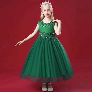 Vaikai Suknelės Mergaitėms Išsiuvinėti Kalėdų Suknelė Princesė Dress Vaikų Oficialią Vakaro Šalis Suknelė Gėlių Mergaičių Vestuvinė Suknelė