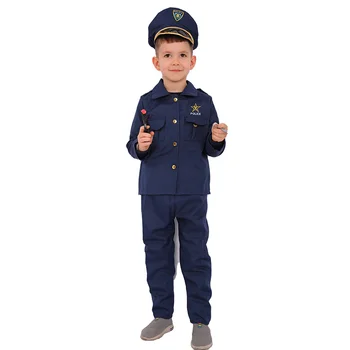 Vaikų Berniukų Policijos Kostiumai Helovyno Cosplay Šalies Kostiumai Vaikams Naudingumo Policijos Kostiumai Vaidmenis Žaisti Cool