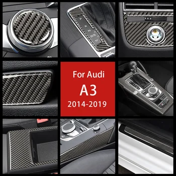 Visas komplektas ABS Anglies pluošto vidaus kontrolę, automobilių lipdukai Audi a3 2014-2019 automobilių reikmenys Lipdukai