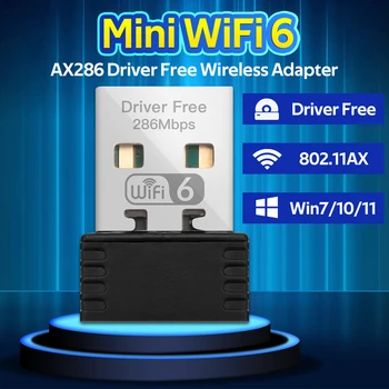 WiFi, 6 USB Adapteris AX286 Mini Wi-Fi LAN Dongle Belaidžio Tinklo Kortelė 802.11 AX PC Nešiojamas 