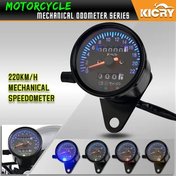 Retro LED Mechaninė Spidometras Motociklo prietaisų Skydelio Cafe Racer Bobber Chopper Priemonių Gabaritai Rodikliai Ridos 220km/h